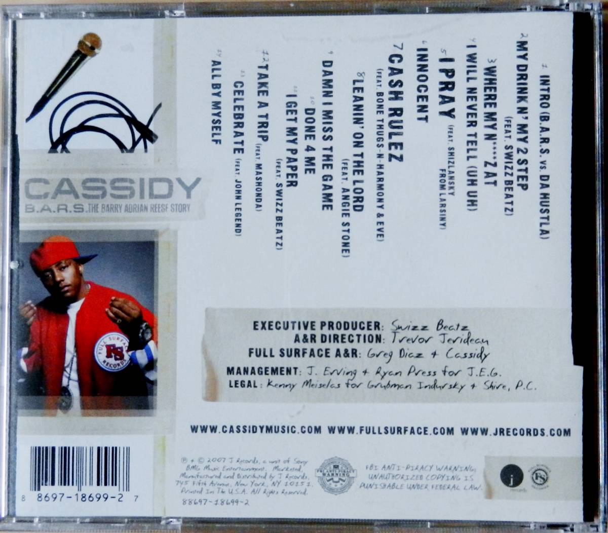 【CD】Cassidy / B.A.R.S.: The Barry Adrian Reese Story ☆ キャシディ / Hip Hop_画像3