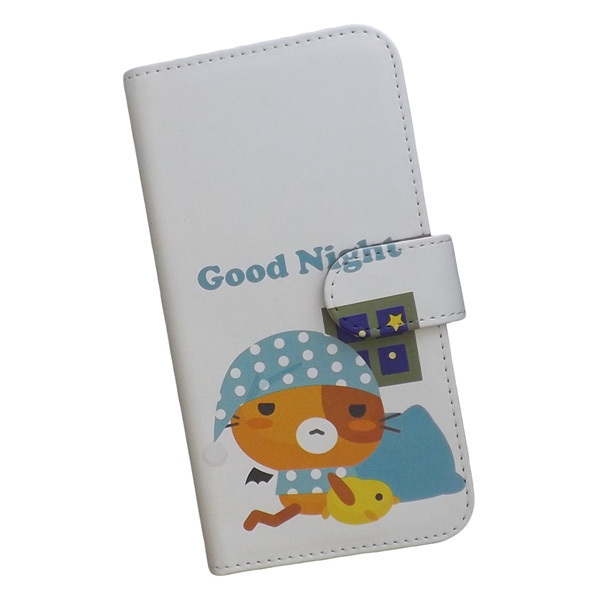 Galaxy A53 5G SC-53C/SCG15　スマホケース 手帳型 プリントケース デビル猫 ヒヨコ おはよう おやすみ かわいい_画像1