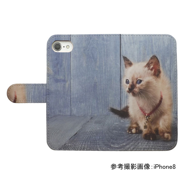 Galaxy A53 5G SC-53C/SCG15　スマホケース 手帳型 プリントケース ネコ 子猫 ウッド かわいい_画像2