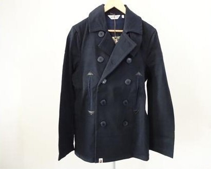 [ as good as new ][ beautiful goods ][ unused ]A BATHING APE A Bathing Ape sweat pea coat navy blue 