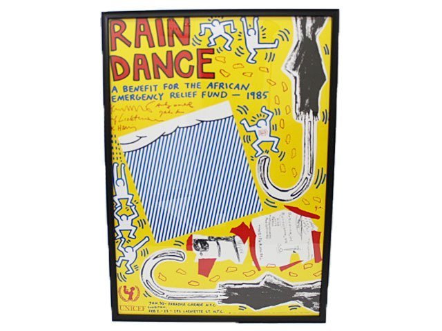 【美品】キース・ヘリング Keith Haring 「Rain Dance」 ポスター