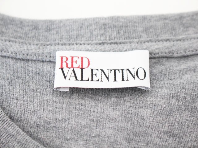 【新品同様】【美品】レッドヴァレンティノ RED VALENTINO ハートプリントコットンTシャツ グレー_画像4