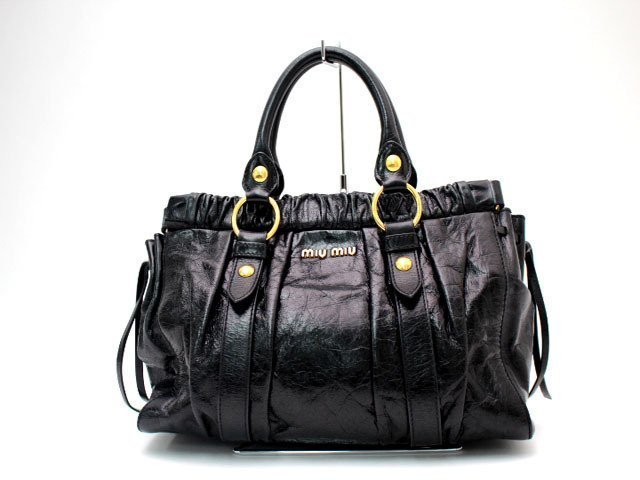 ミュウミュウ MIUMIU 2WAYショルダーバッグ RT0383 黒 | www