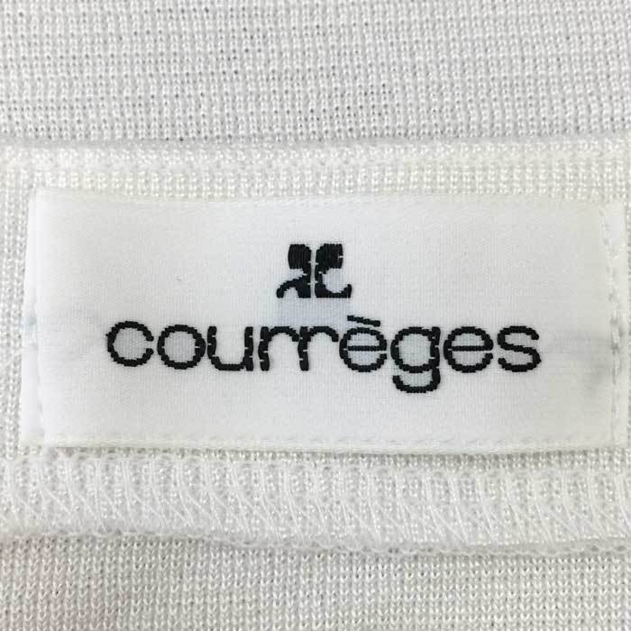 クレージュ Courreges 半袖カットソー 胸元パール付き 38 ホワイト_画像3