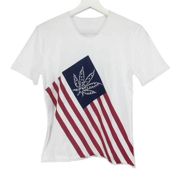 【美品】ルシアンペラフィネ lucien pellat finet Tシャツ 半袖 アメリカ国旗 S ホワイト