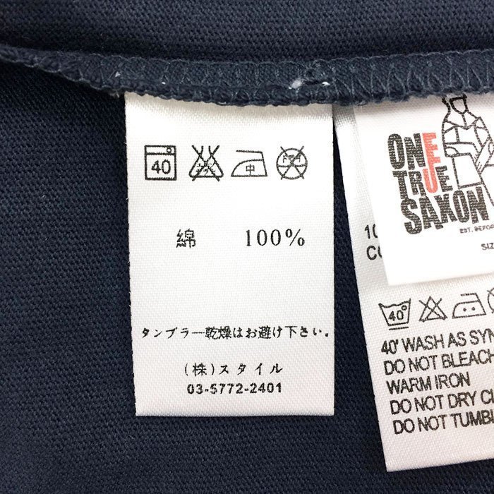 【新品同様】【美品】ワントゥルーサクソン ONE True Saxon Tシャツ ネイビー メンズ_画像4