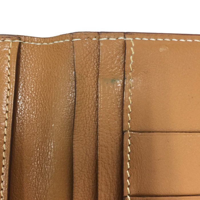 エルメス HERMES ベアン ボックスカーフ □H刻印 2つ折り 長財布