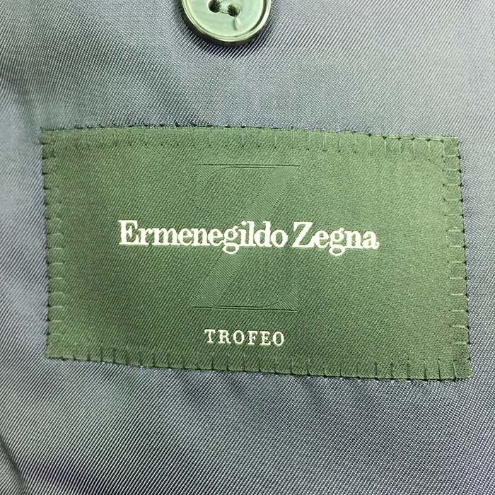 エルメネジルドゼニア Ermenegildo Zegna TOROFEO スーツ 50 黒 ストライプ柄_画像3