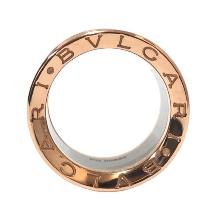 【美品】ブルガリ BVLGARI B ZERO1 アニッシュカプーアリング 指輪 くびれ 刻印＃50 9号 K18 STEEL シルバー ピンクゴールド