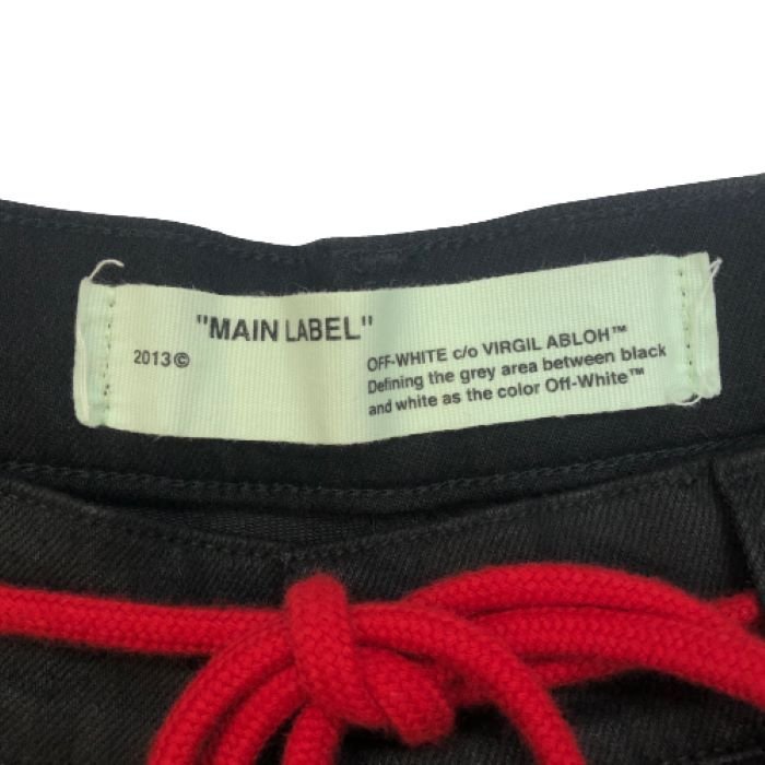 オフホワイト Off White デニムショートパンツ ハーフパンツ ボタンフライ サイズ34 ブラック