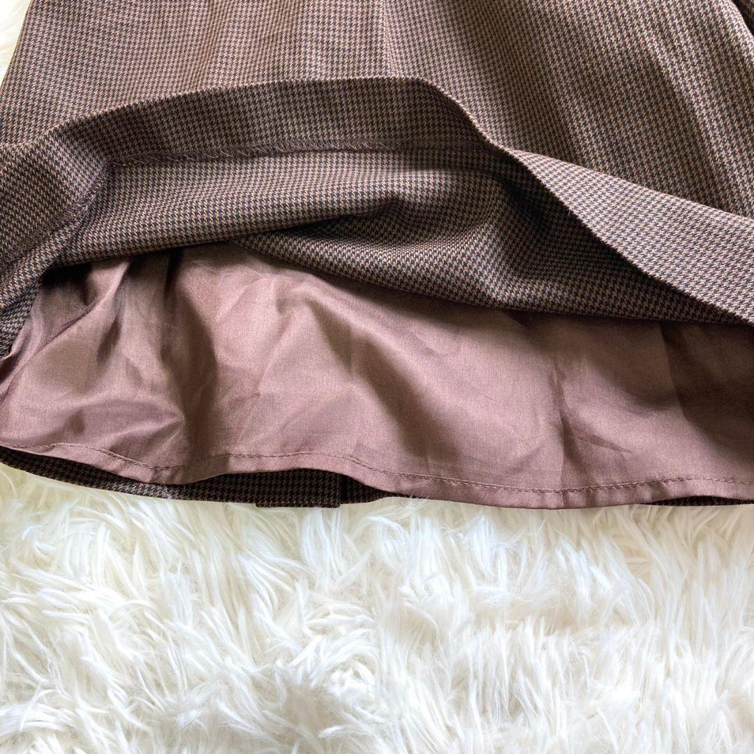 E0431 прекрасный товар Kumikyoku шорты [L соответствует ] юбка-брюки гаучо брюки широкий брюки тысяч птица узор Brown чай цвет 