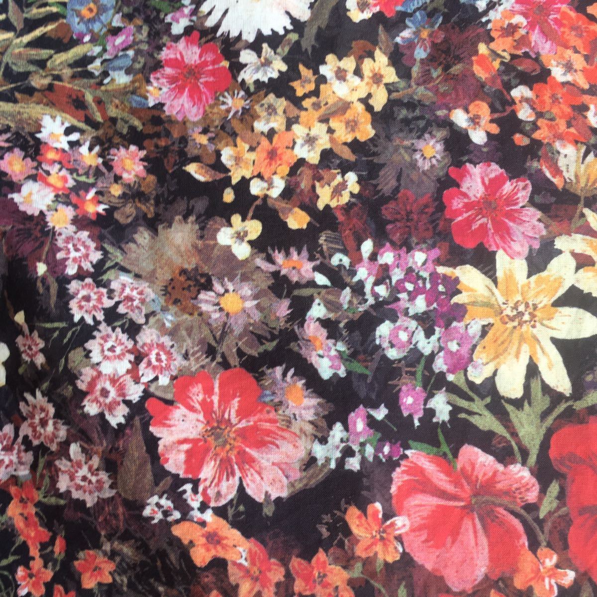 未使用 未着 ジネス Jines ビンテージフラワープリントリボンブラウス2018SS サイズM ブラック 定価、13.800+税 日本製_画像5