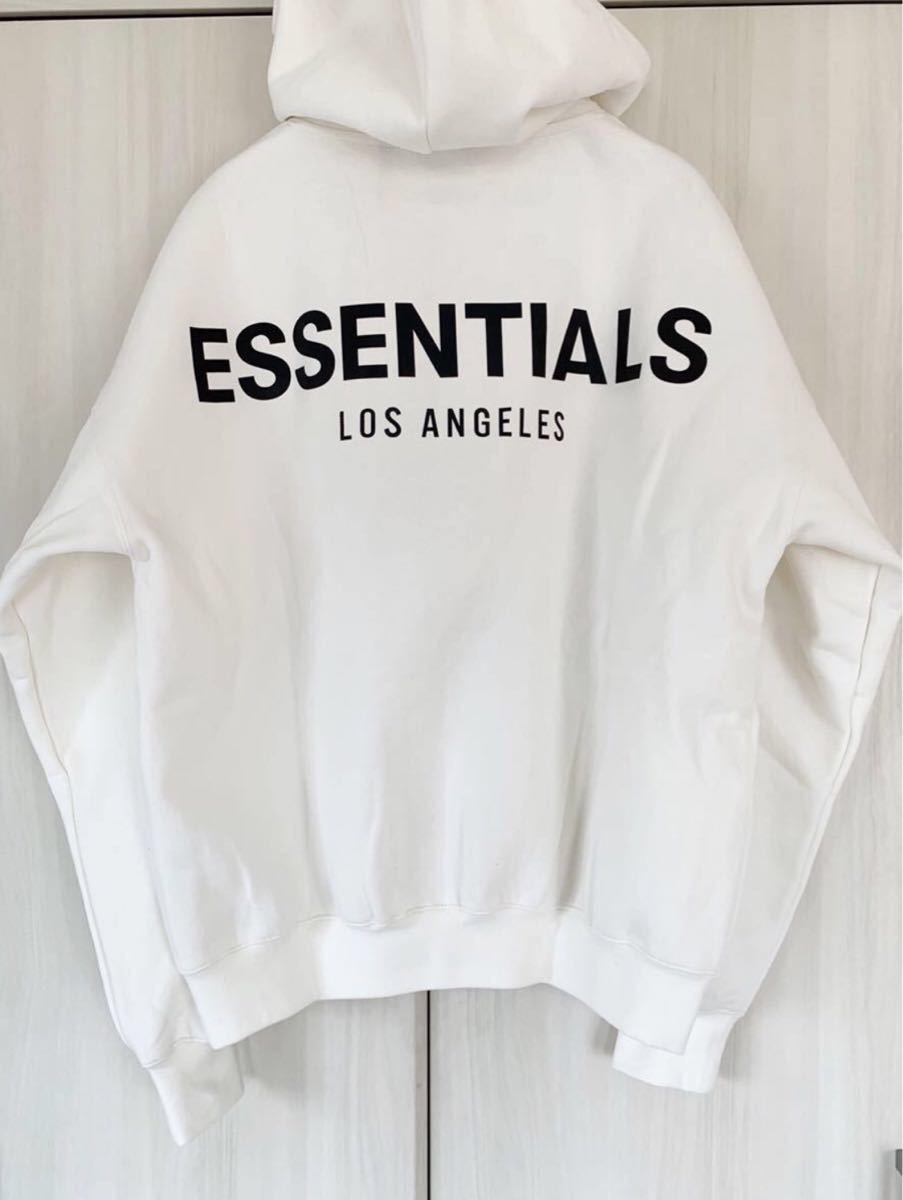 FOG ESSENTIALSパーカー LA限定　エッセンシャルズリフレクター　Pullover Hoodie White サイズS