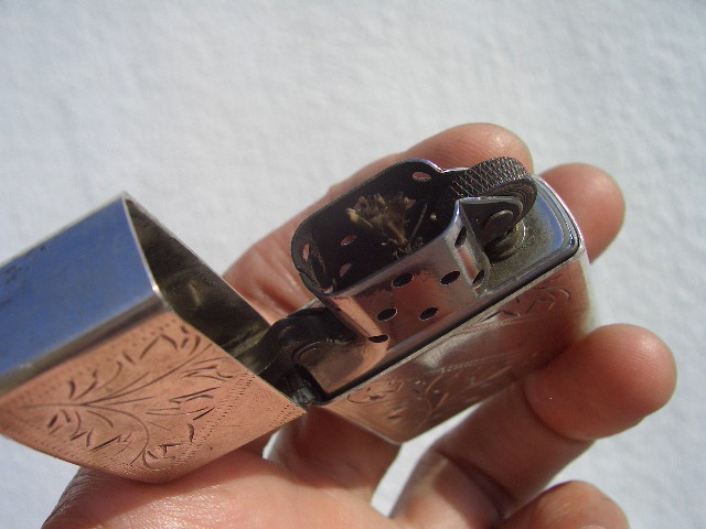 †2001s 両面カービング 手彫り 唐草 男気 匠 定番 男の美学 フラットボトム FLAT BOTTOM Sterling Silver zippo ジッポ US製 希少 純銀製_画像10