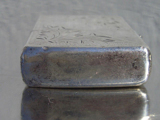 †2001s 両面カービング 手彫り 唐草 男気 匠 定番 男の美学 フラットボトム FLAT BOTTOM Sterling Silver zippo ジッポ US製 希少 純銀製_画像7