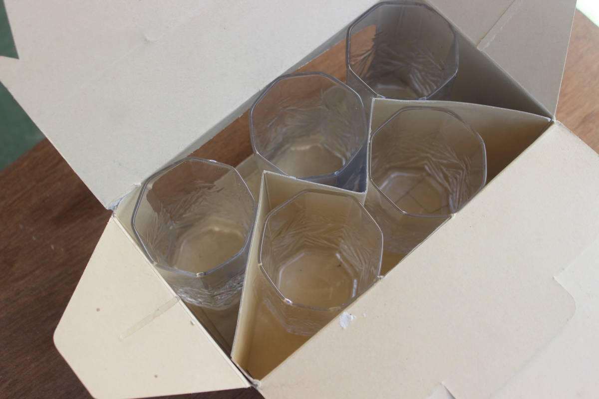 ホヤ/HOYA・麦茶グラス　５個セット　(※新品未使用長期保管品・箱の汚れございます）_画像7