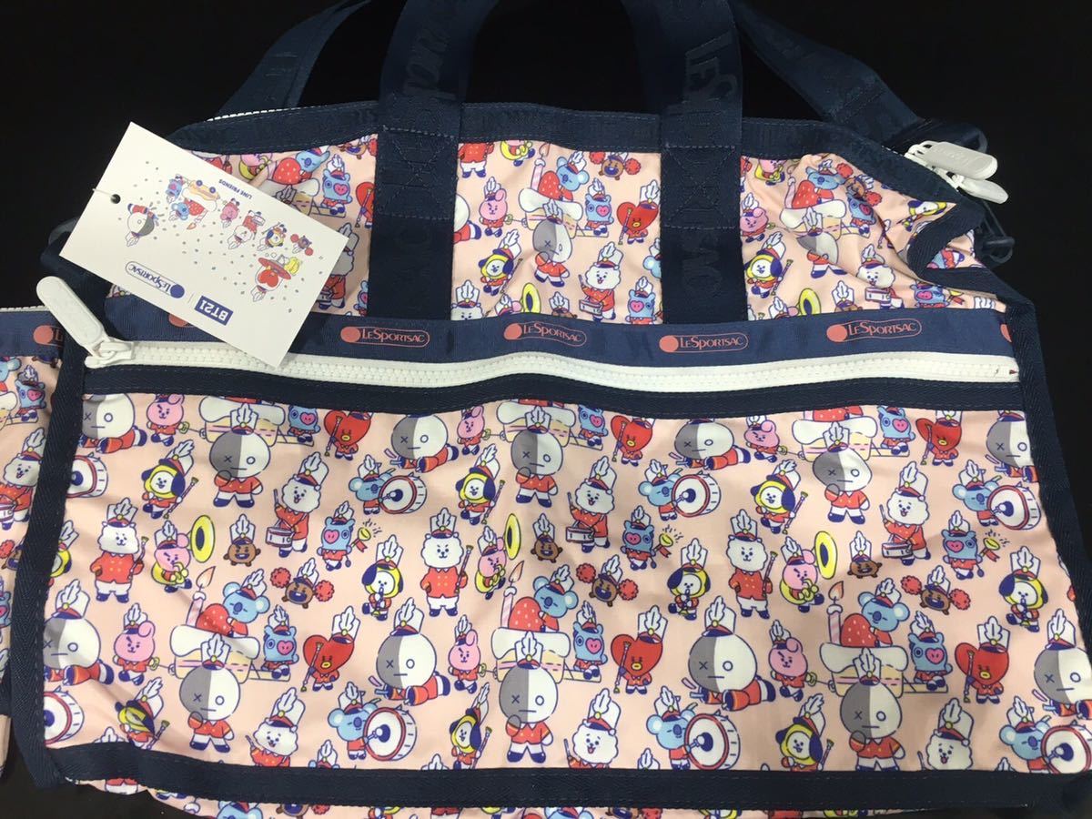 【新品未使用タグ付き】LeSportsac レスポートサック ボストンバッグ ポーチ付き MEDIUM WEEKENDER BT21 BTS