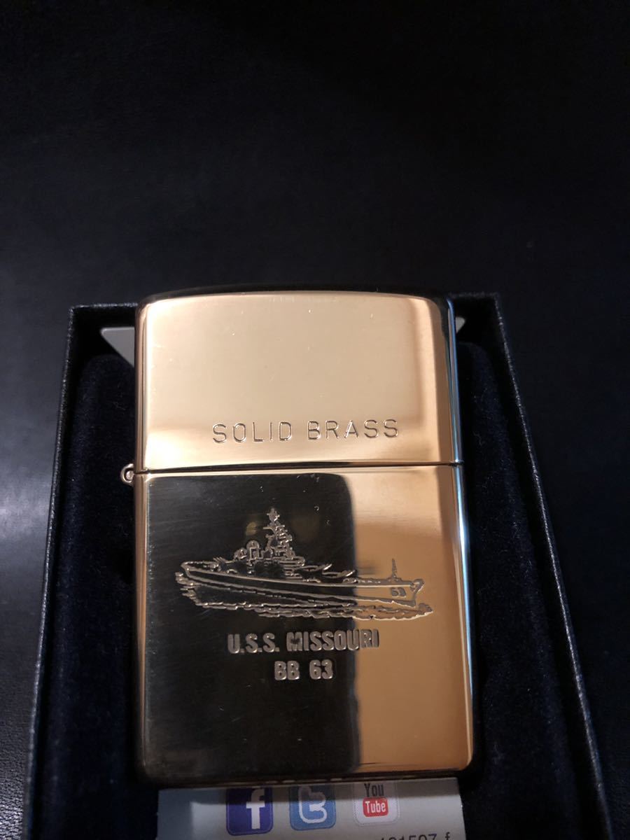 Zippo u.s.s.MISSOURI SOLIDBRASS ミズーリ BB63 オイルライター