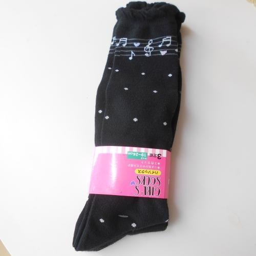  new goods girls socks knee-high socks girl 19cm ~ 24.3 point set on p dot polka dot black black gray 