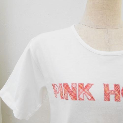 Bibian 比比昂- ピンクハウスPINK HOUSE M ロゴパッチワーク半袖 Bibian 比比昂- ピンクハウスPINK HOUSE M ロゴパッチワーク半袖