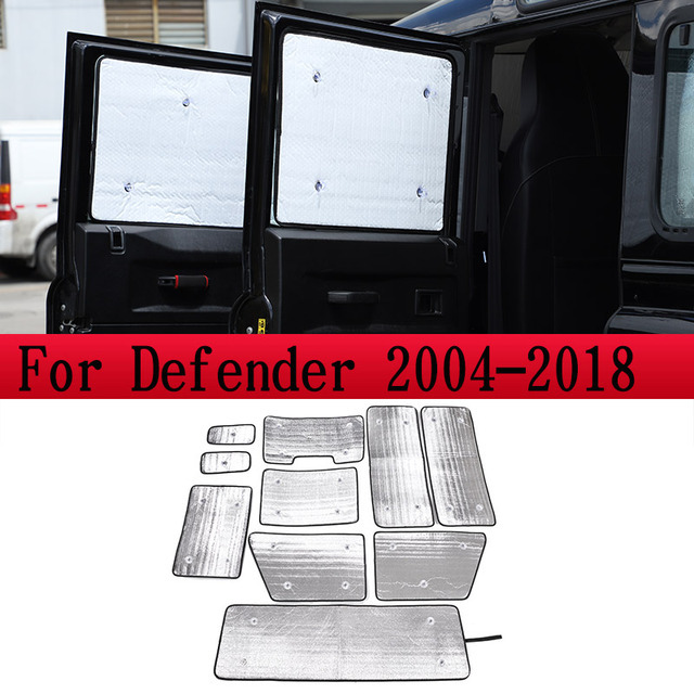 ディフェンダー 2004-2018カーサンシールドランドローバーディフェンダー 　 シルバー車のフロントガラス全窓ガラス太陽保護パラソルカー