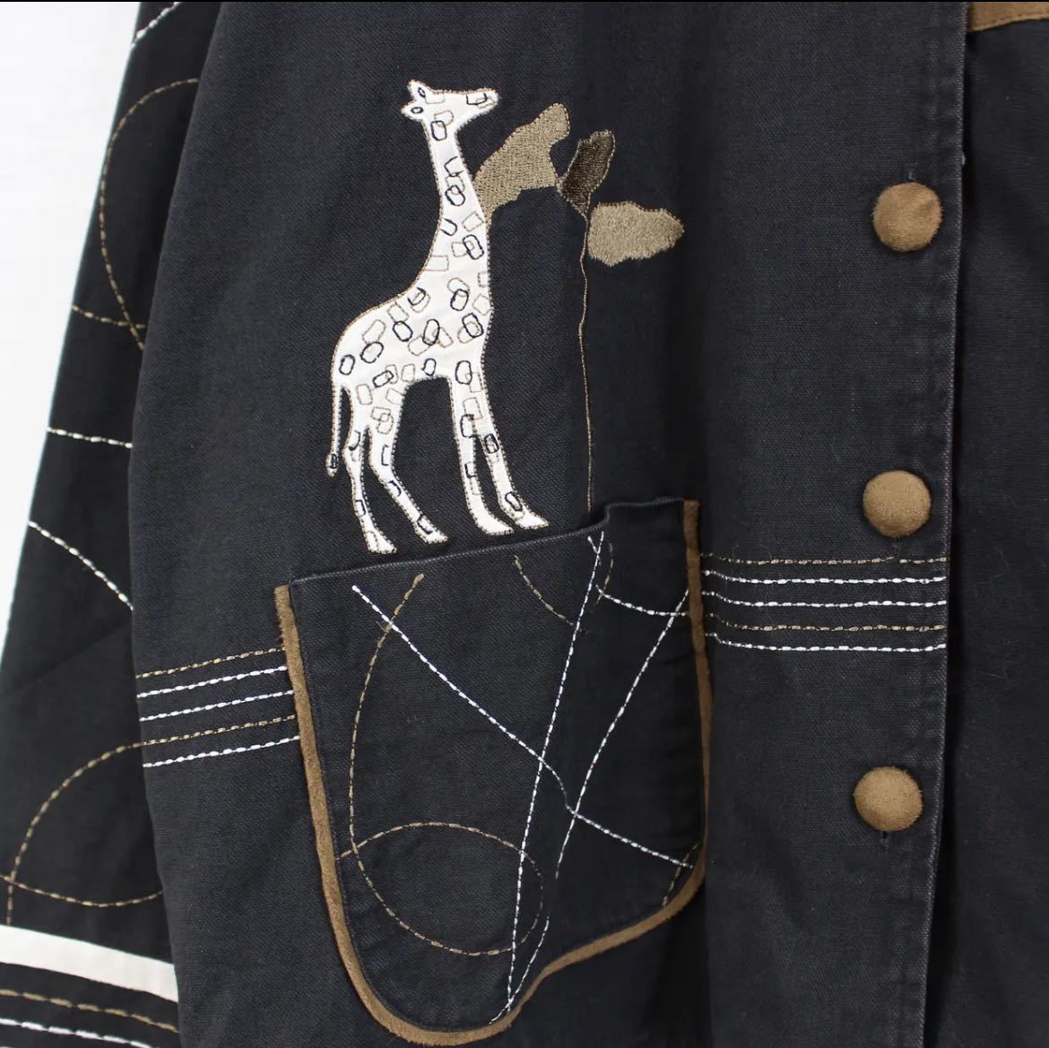 USA VINTAGE ANIMAL EMBROIDERY COTTON JACKET/アメリカ古着アニマル