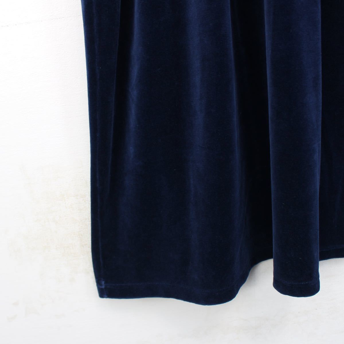 USA VINTAGE c&b NAVY COLOR VELOUR LONG ONE PIECE/アメリカ古着ネイビーカラーベロアロングワンピース_画像9