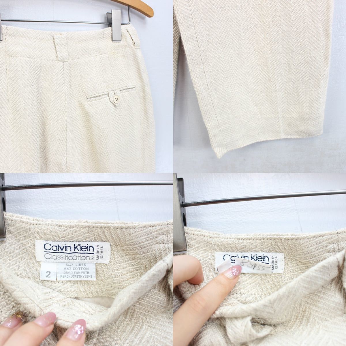 USA VINTAGE Calvin klein LINEN TUCK PANTS/アメリカ古着カルバンクラインリネンタックパンツ_画像10