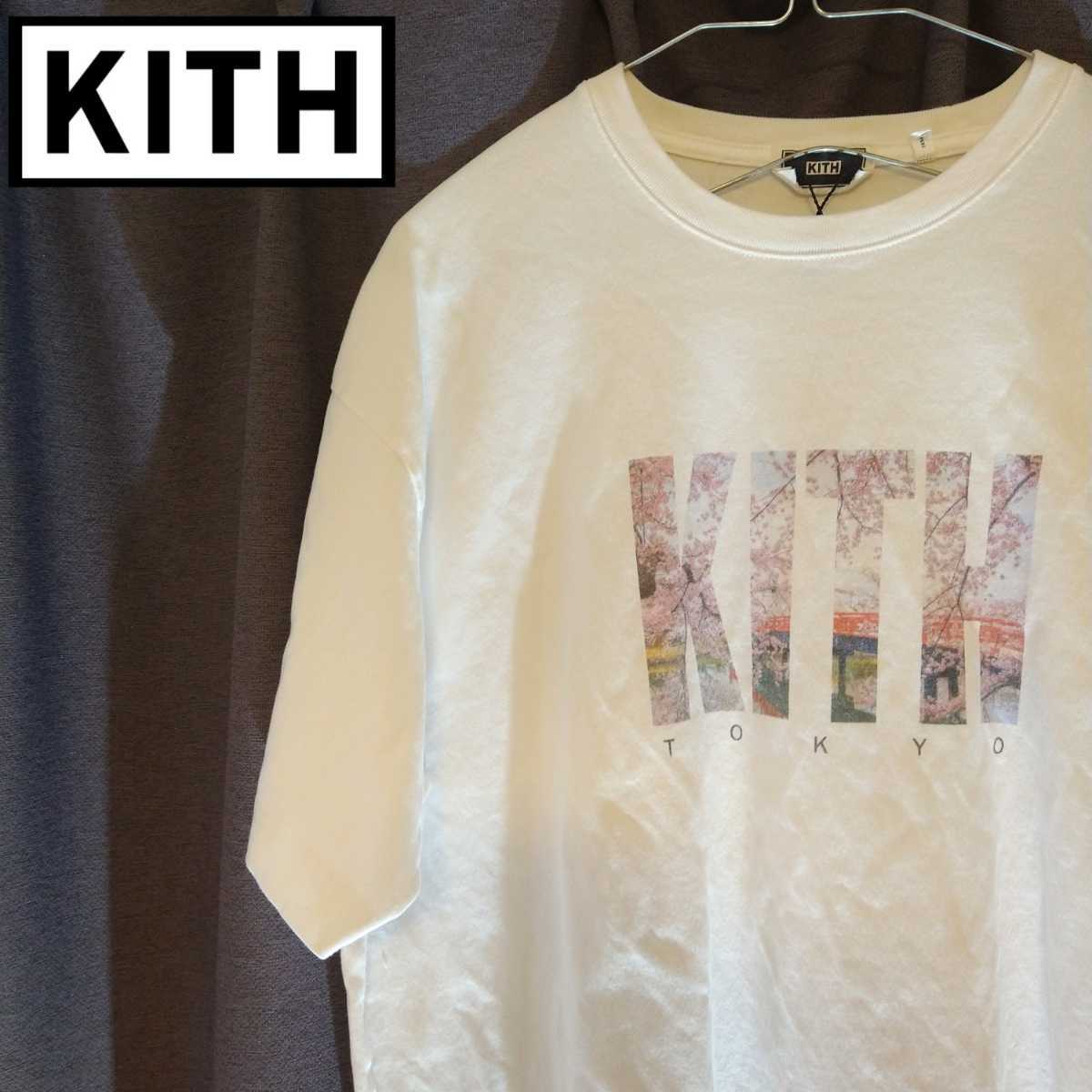 KITH TOKYO キス　 Landmark Tシャツ白ランドマーク東京　M　桜　メンズ・レディース・ユニセックス