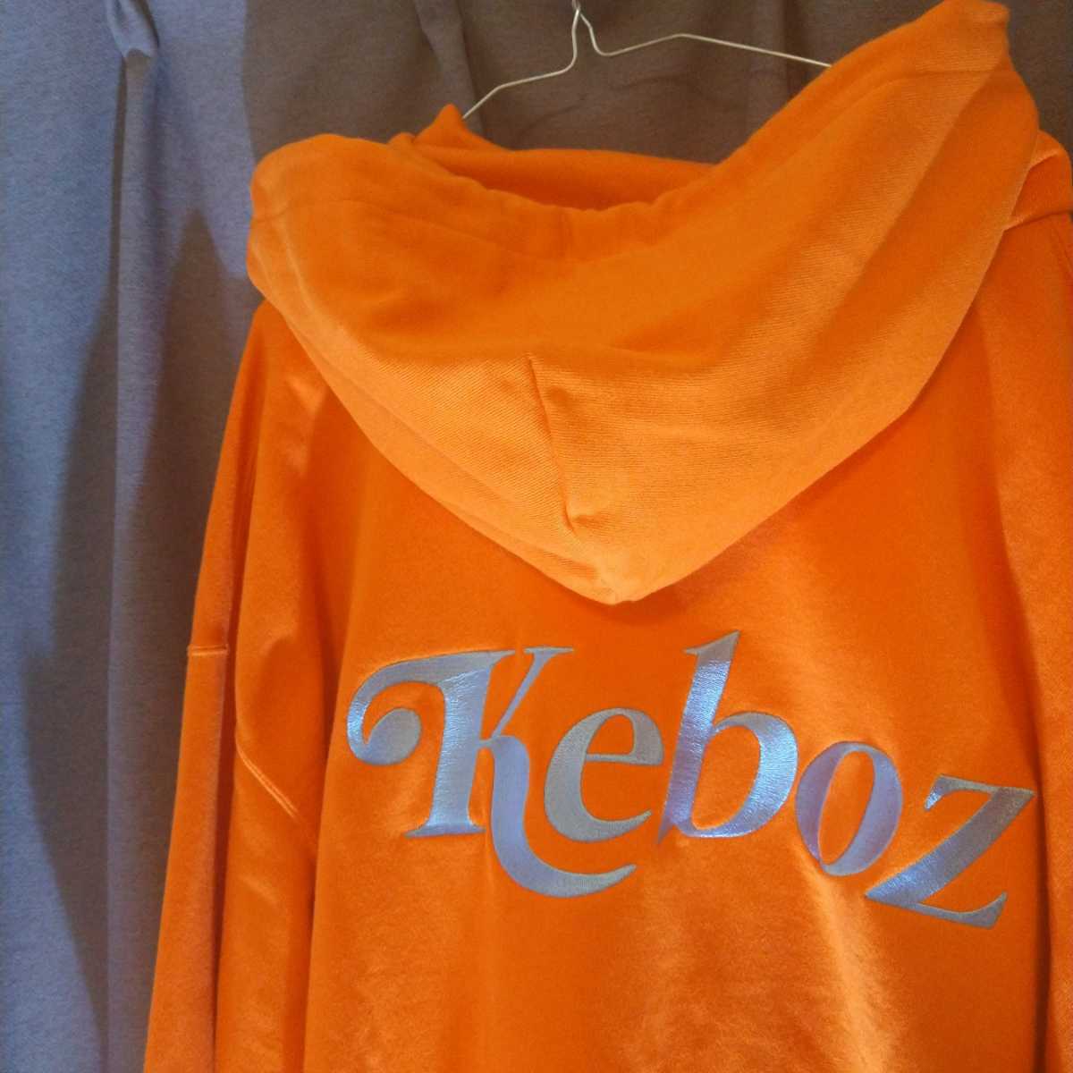 keboz ケボズ パーカー　フーディ　L オレンジ ブルー　刺繍ロゴ　メンズ・レディース・ユニセックス_画像6