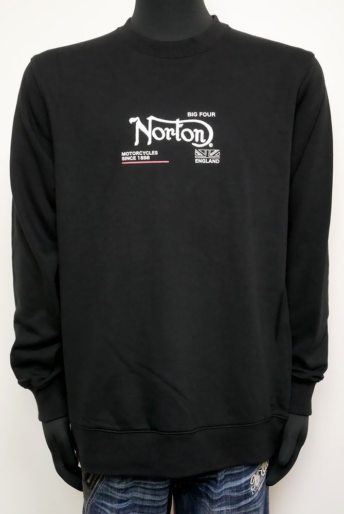 新品 Norton ノートン ベーシック3Dロゴトレーナー トップス 黒 ブラック L 223N1305B