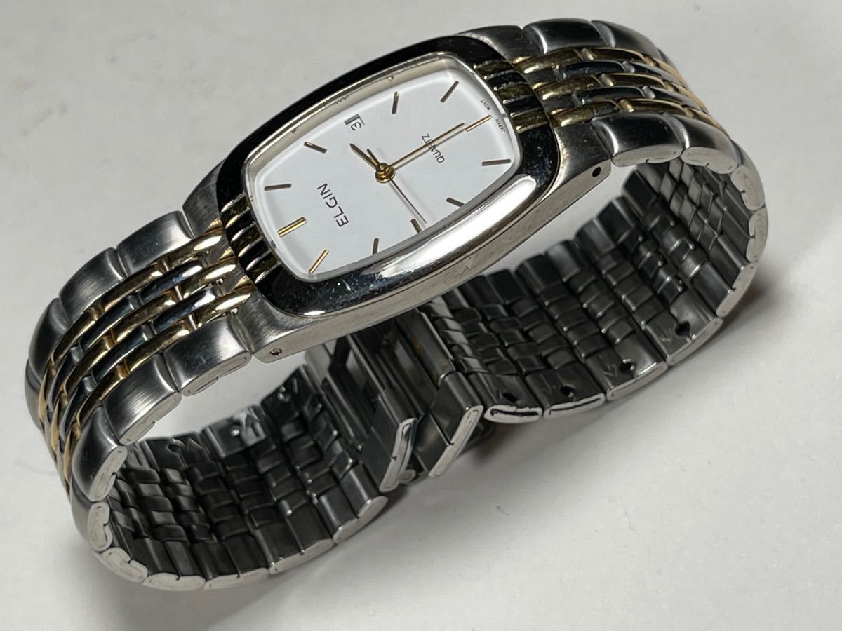 腕時計 ELGIN メンズ .レディス用 クォーツ 中古稼動品 サイズ幅：2.9cm ベルト：18cm。
