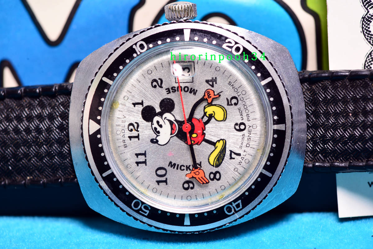 即決 限定 1990年 復刻版 パイアイ ミッキーマウス クォーツ時計 ペドル社-
