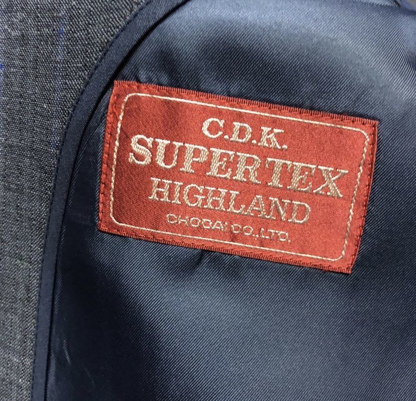 【麻のスーツ/本台場仕立て★サイズA6】新品　C.D.K SUPER TEX HIGHLAND 高級2Bシングルスーツ ブルー系セットアップ　ウールと麻混毛_画像7