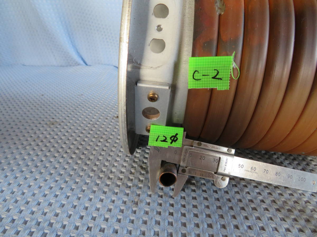 熱交換器　C-2 銅製熱交換　湯沸かし 　銅パイプ　 12800自作廃油ストーブなどに 04/09/14_画像8