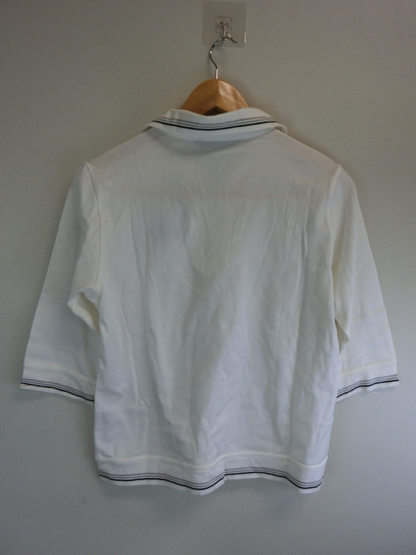 中古 ゴルフウェア Munsingwear(マンシングウェア) 長袖ジップアップシャツ 白 レディース M_画像2