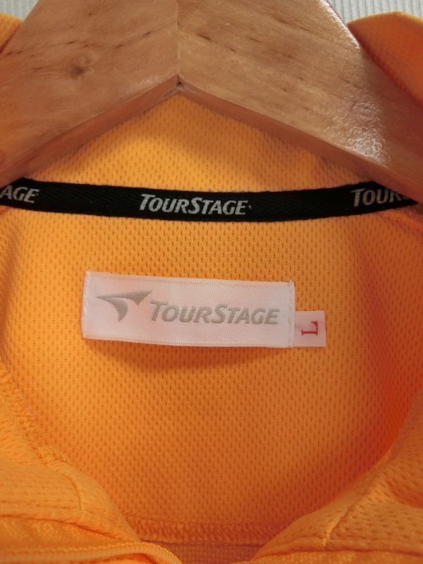 中古 ゴルフウェア TOURSTAGE(ツアーステージ) ハーフジップシャツ オレンジ レディース L_画像4