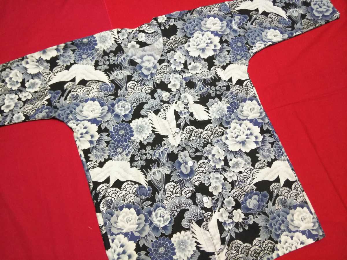 訳あり 即決送料150円~鯉口シャツ★オリジナル 濃紺 シルバー 花 つる 鶴 牡丹ぼたん 和柄生地 コットン綿生地 オーダー可 子供 大人 一般 訳あり 即決送料150円~鯉口シャツ★オリジナル 濃紺 シルバー 花 つる 鶴 牡丹ぼたん 和柄生地 コットン綿生地 オーダー可 子供 大人 一般