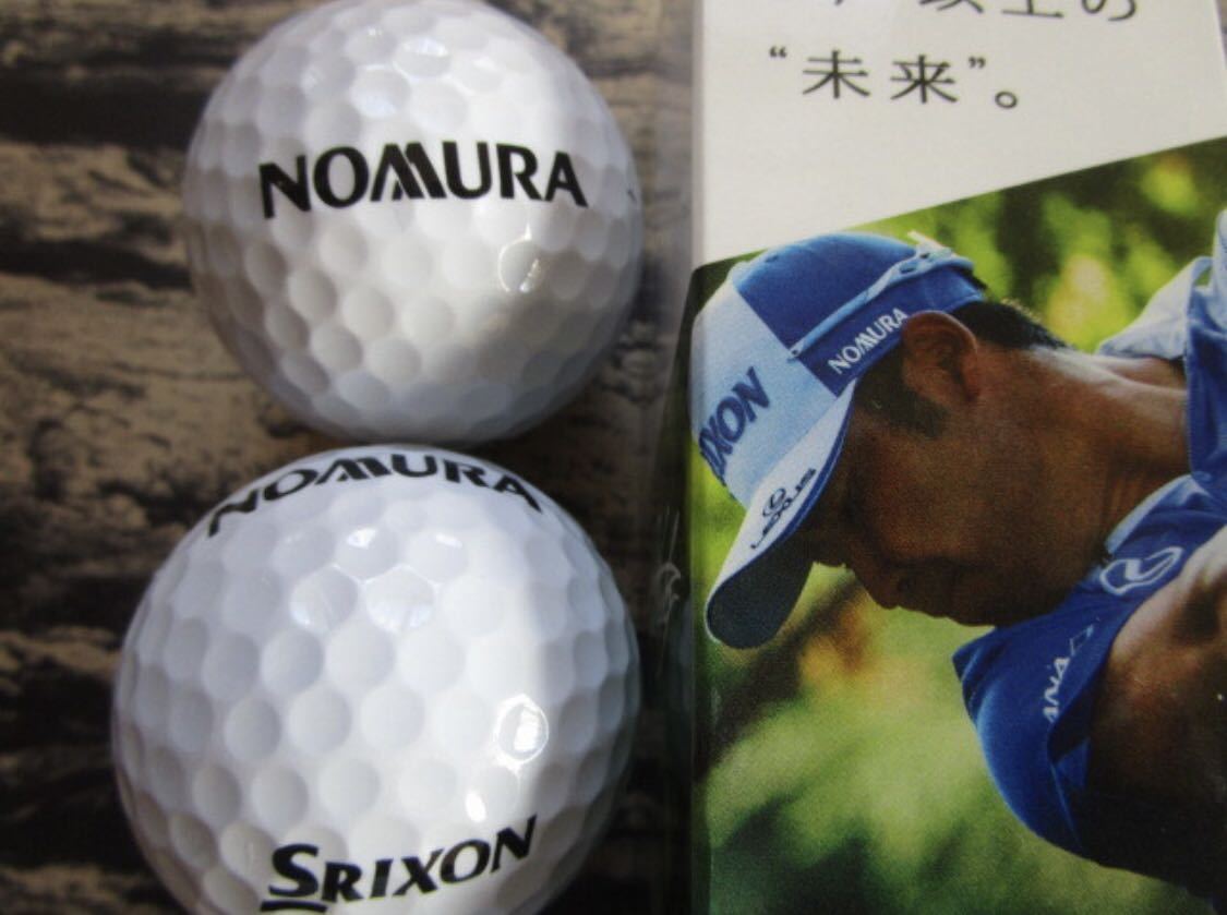 松山英樹プロ:印刷サイン・スポンサーロゴ入りゴルフボール3個　スリクソンZ STAR xv ② 非売品　NOMURA_画像3