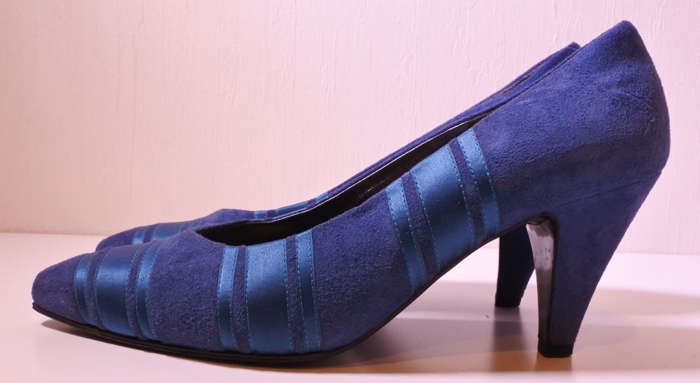 NINA RICCI ニナリッチ パンプス ハイヒール 靴 35(22.0cm～22.5cm) スエード リボン ブルー fjkwhsk a201h①0922_画像3