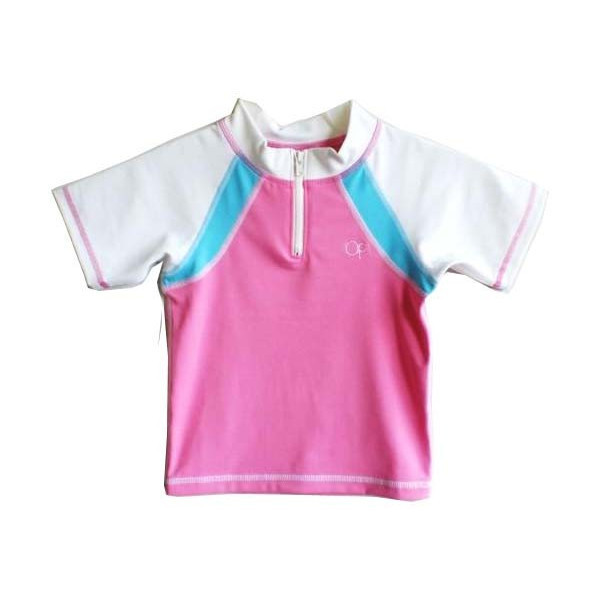 【オーシャンパシフィック 子供水着 半袖ハーフZIP UVカット】OP★KID'Sラッシュガード★941PKS(95)_画像1