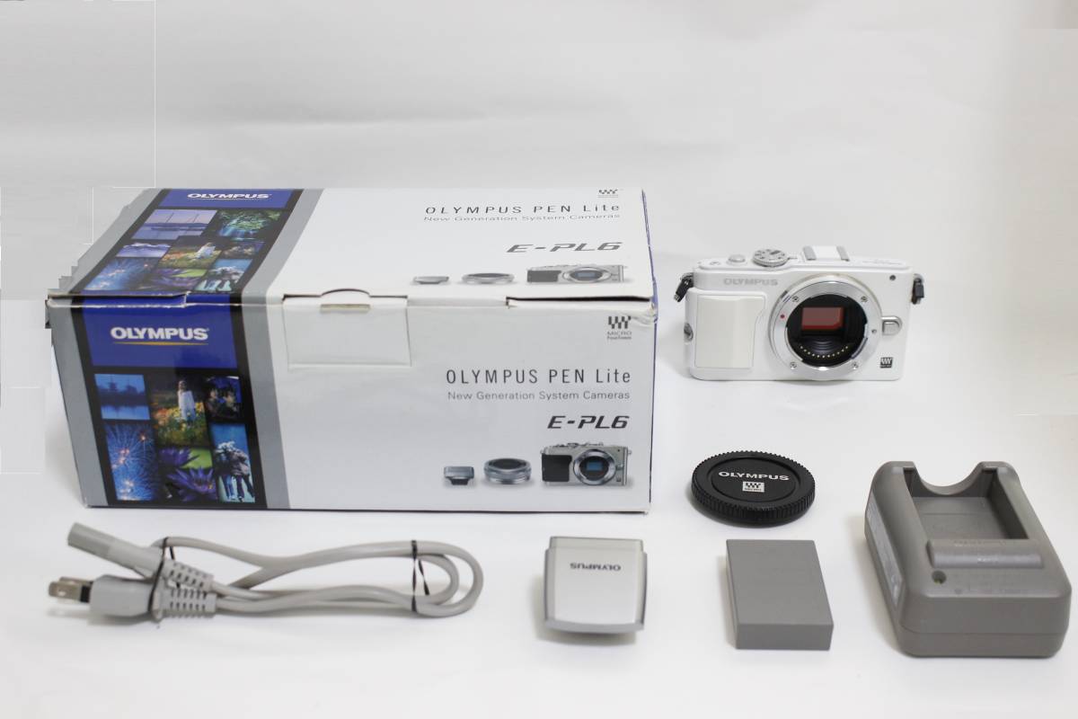 極美品 OLYMPUS オリンパス PEN Lite E-PL6 ボディ ホワイト 元箱付
