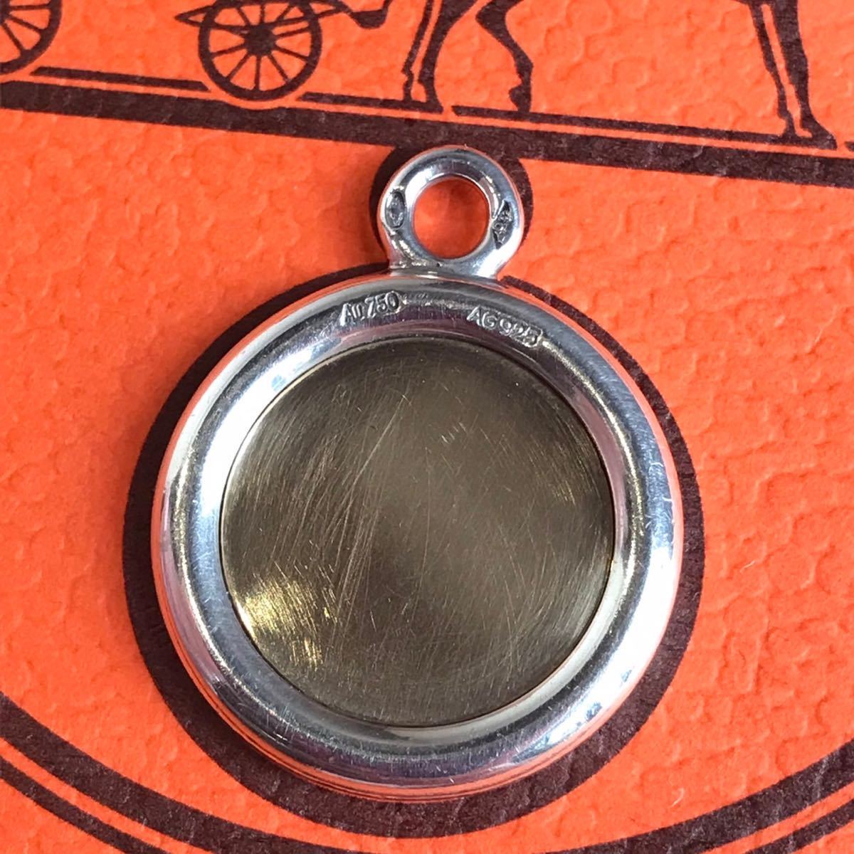 正規品】HERMES エルメス K18 SV925 セリエ コイン ペンダントトップ