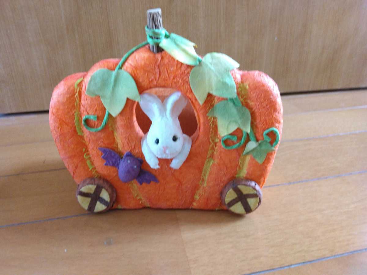 ハロウィンインテリア 小物入れ カボチャうさぎお菓子入れ馬車こうもりパーティーギフトボックス美品ハロウィーン飾り装飾かぼちゃウサギ兎_画像1