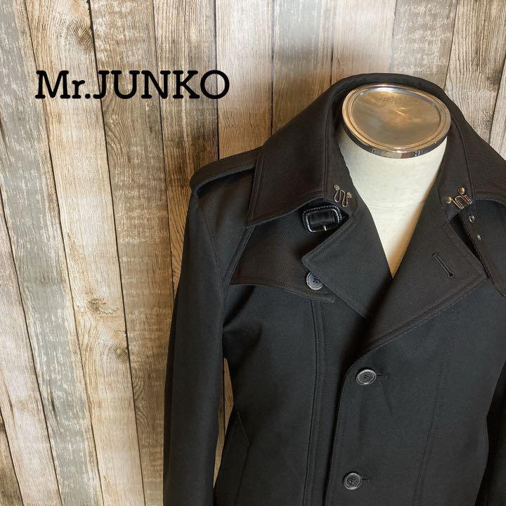 ミスタージュンコ ステンカラーコート ビジネスコート ライナー付 メンズ 黒 S 秋冬 暖かい ジャケット おしゃれ かっこいい 