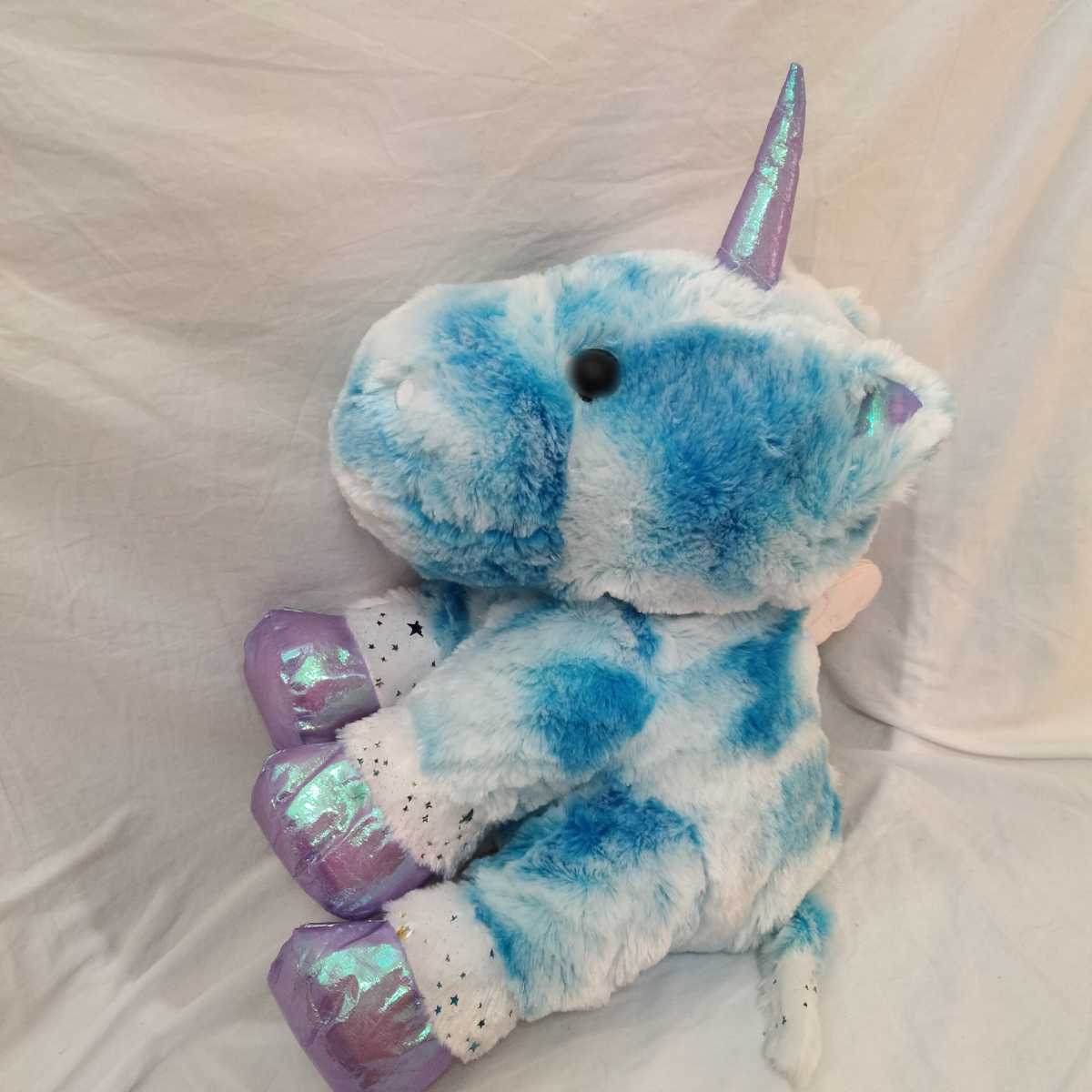 ユニコーン　NAT　unicorn　ぬいぐるみ　くたくた　ラメ入り　40cm　青色　馬　ペガサス　220927_画像1