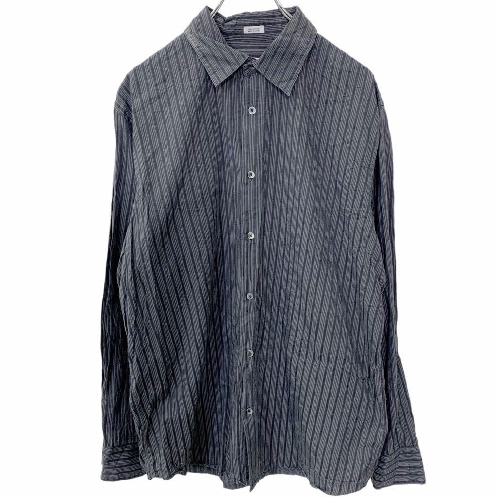 Calvin Klein long sleeve stripe shirt L size Calvin Klein black dark gray old clothes . America buying up t2209-3230