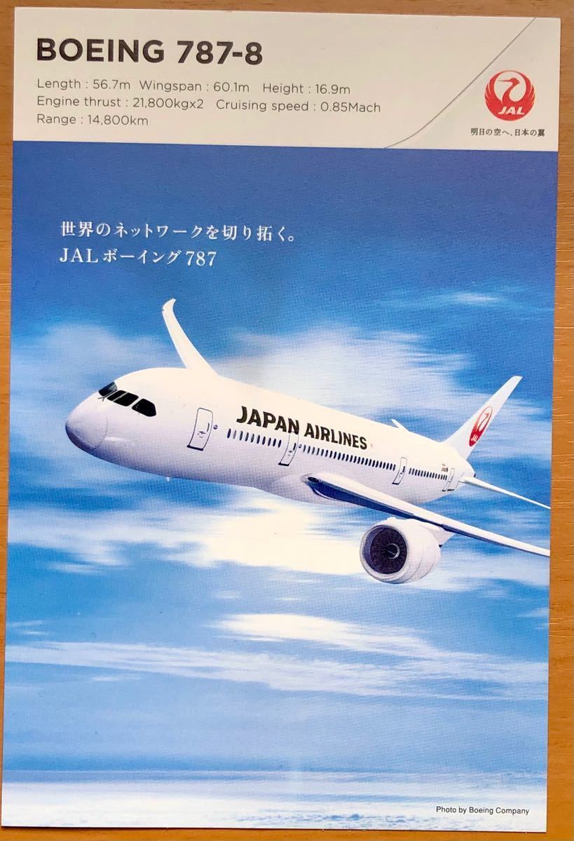 【非売品未使用】JAL ポストカード 787-8  3枚セッ ト 日本航空 絵はがき 絵葉書