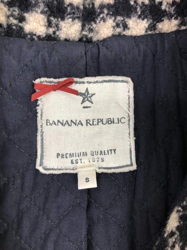 BANANA REPUBLIC バナナリパブリック ウール混 ジャケット コート ブラック×ベージュ SIZE:S LH632022090108_画像3