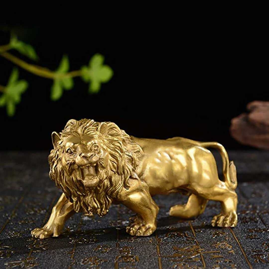 風水 ゴールドライオン 置物 Lion 獅子 百獣の王 王者 ブロンズ キング サバンナ おしゃれ かっこいい 高級 ギフト インテリア オブジェ